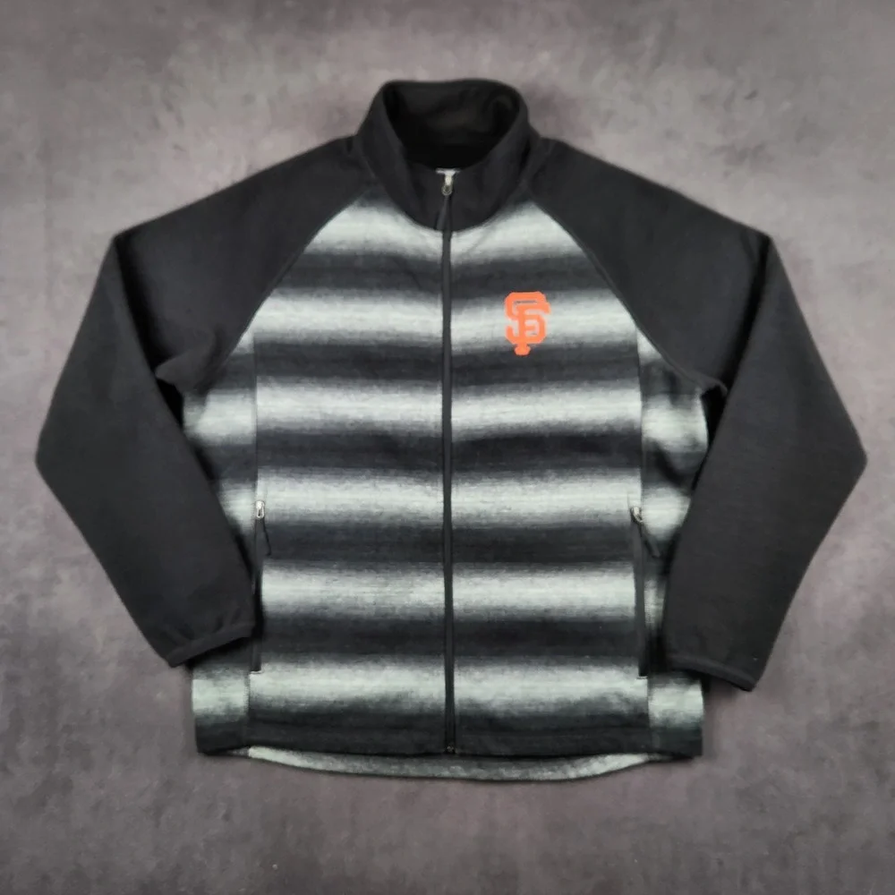 San Francisco Giants G-III Sports Jacket Mens Large Striped Full Zip Fleece MLB